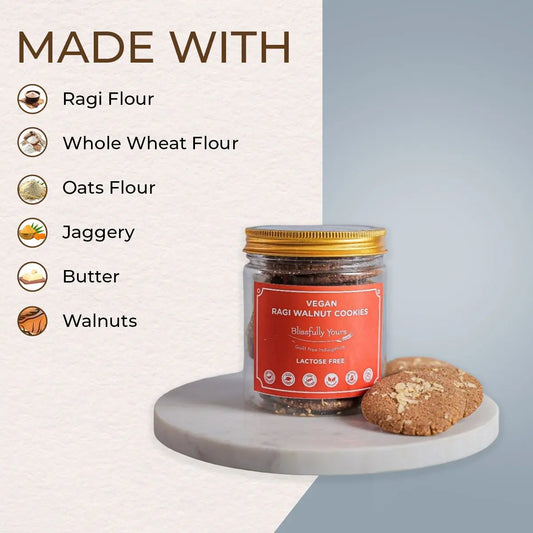 Vegan Ragi Walnut Cookies Blissfully Yours