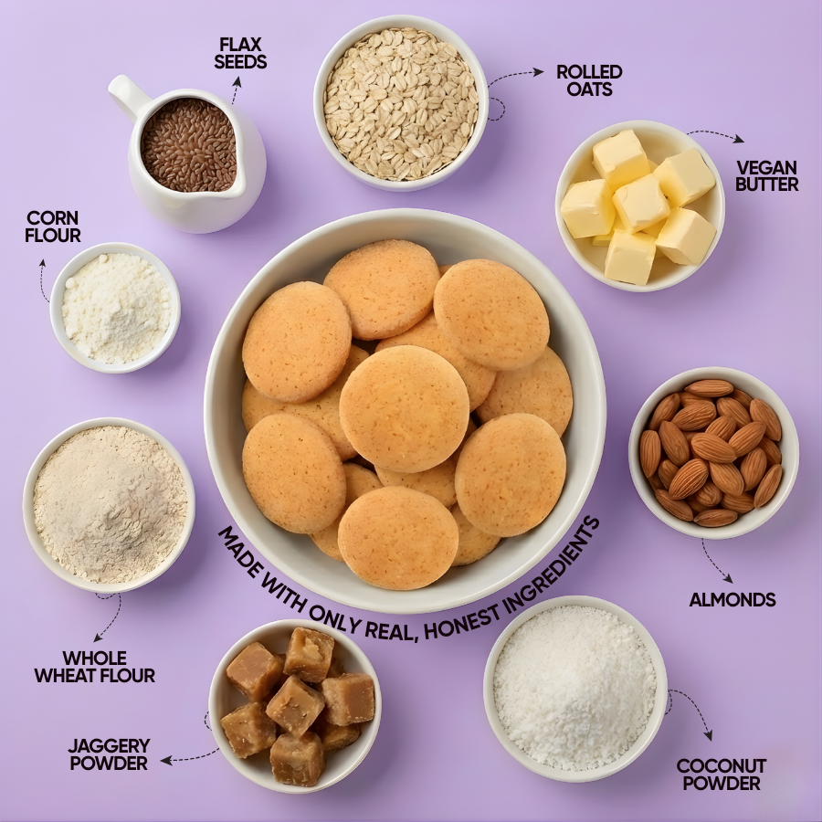 Vegan Almond Oats Cookies Product vendor