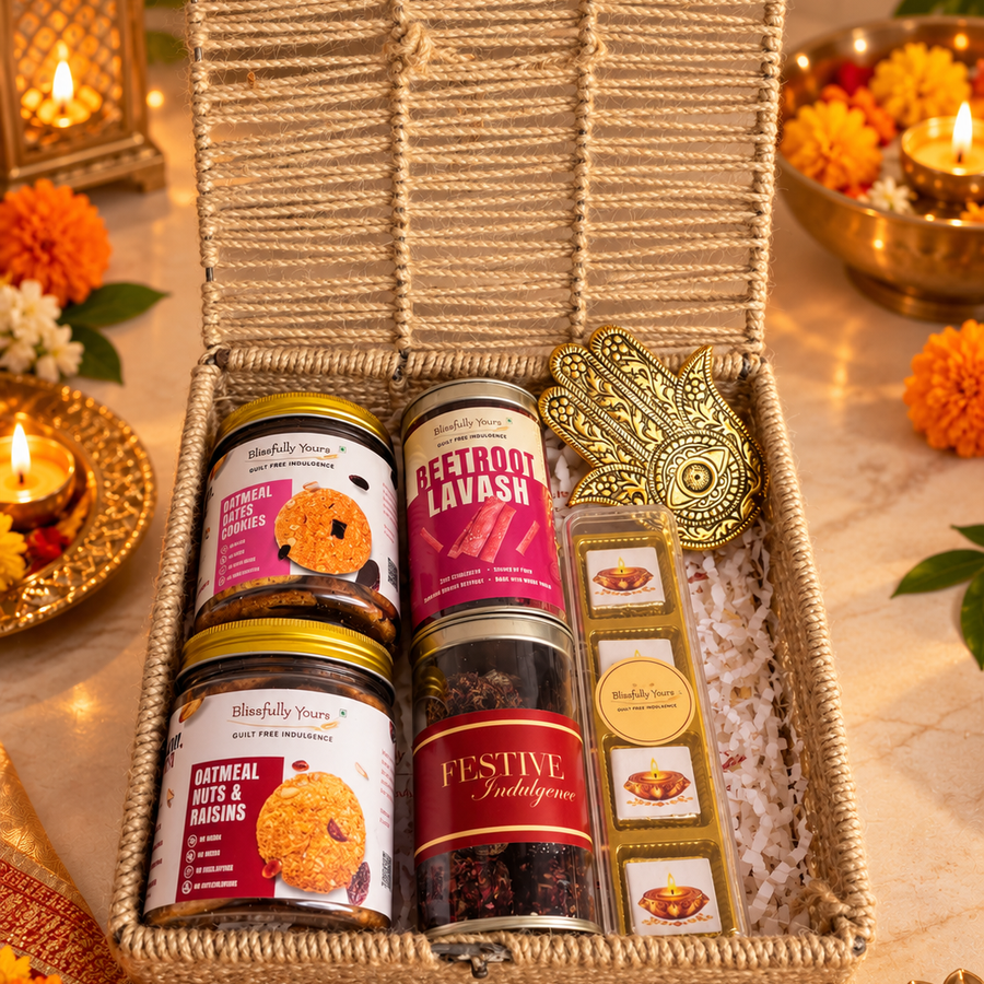 Ashirwad – Diwali Gift Hamper with Cookies, Beetroot Lavash & Festive Treats | Blissfully Yours Product vendor