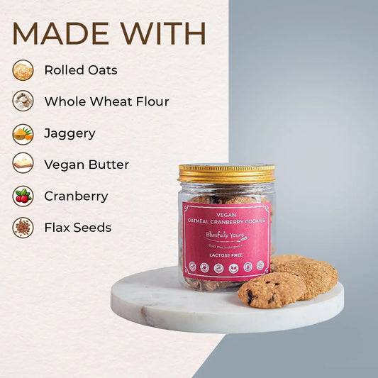 Vegan Oatmeal Cranberry Cookies Blissfully Yours