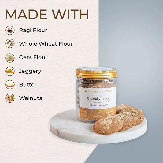 Ragi Walnut Cookies Blissfully Yours