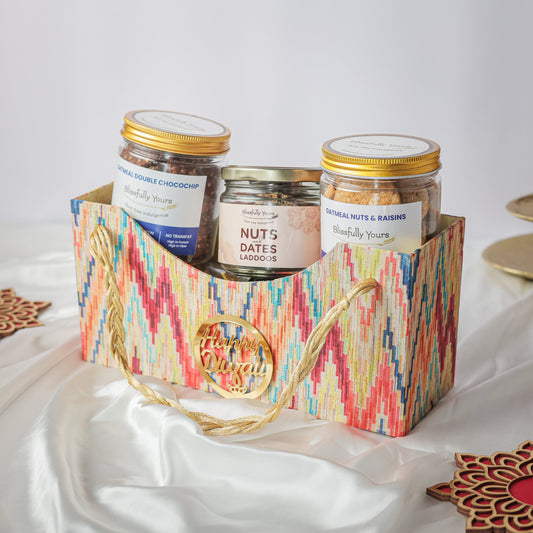 KHUSHIYAN A basket of Oatmeal Cookies & Healthy ladoos Product vendor