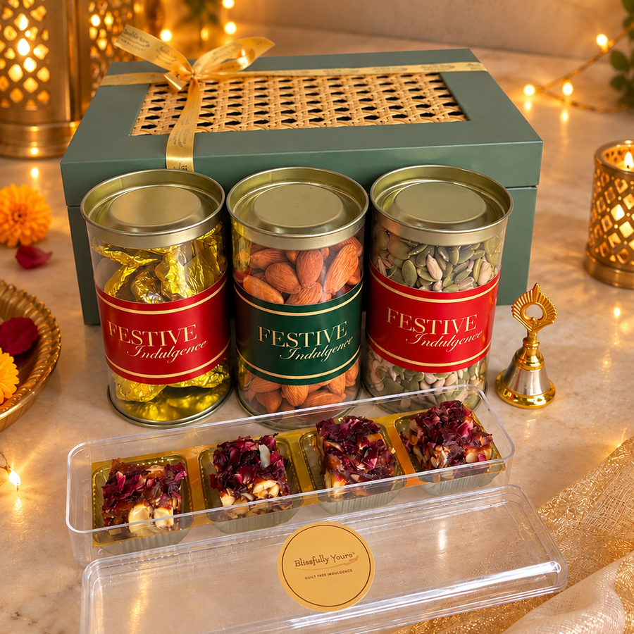 Shubh Laabh – Premium Diwali Gift Box with Almonds, Seeds & Festive Treats | Blissfully Yours Product vendor