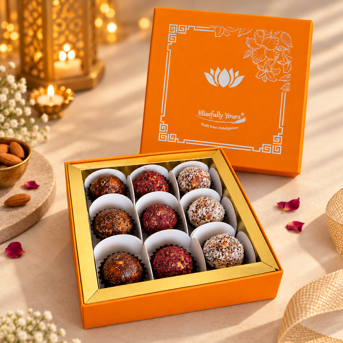 Shubh Bliss – Nuts & Dates Ladoos Gift Box (9 Pieces) | Blissfully Yours Product vendor