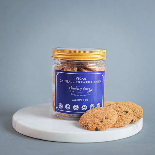 Vegan Oatmeal Choco chip Cookies Blissfully Yours