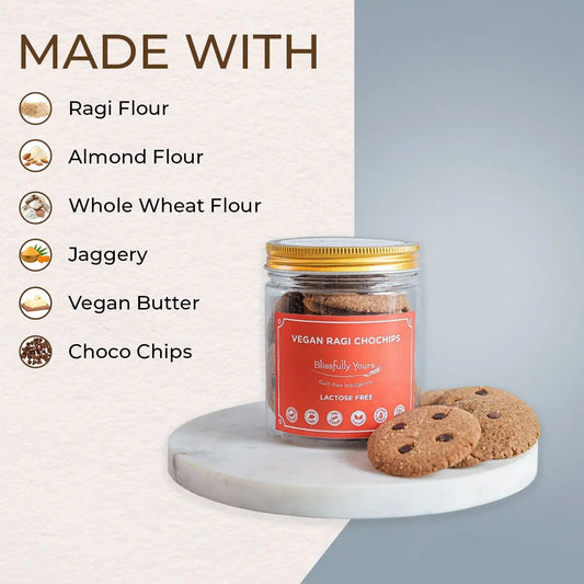 Vegan Ragi Choco-Chip Cookies Blissfully Yours